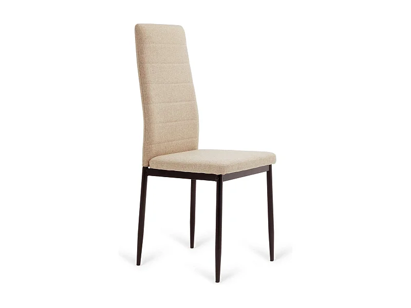 Pack 6 sillas Modelo Cíes tapizadas en tela Barrel  beige tostado, 43cm(ancho ) 98cm(altu