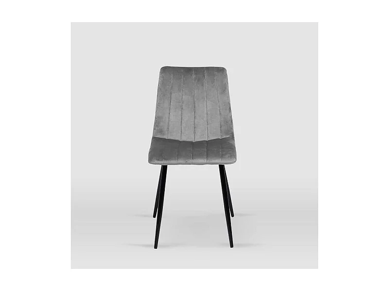 Pack de 4 sillas modelo IRIA tapizadas en terciopelo gris piedra, 44cm(ancho ) 88.5cm(altu