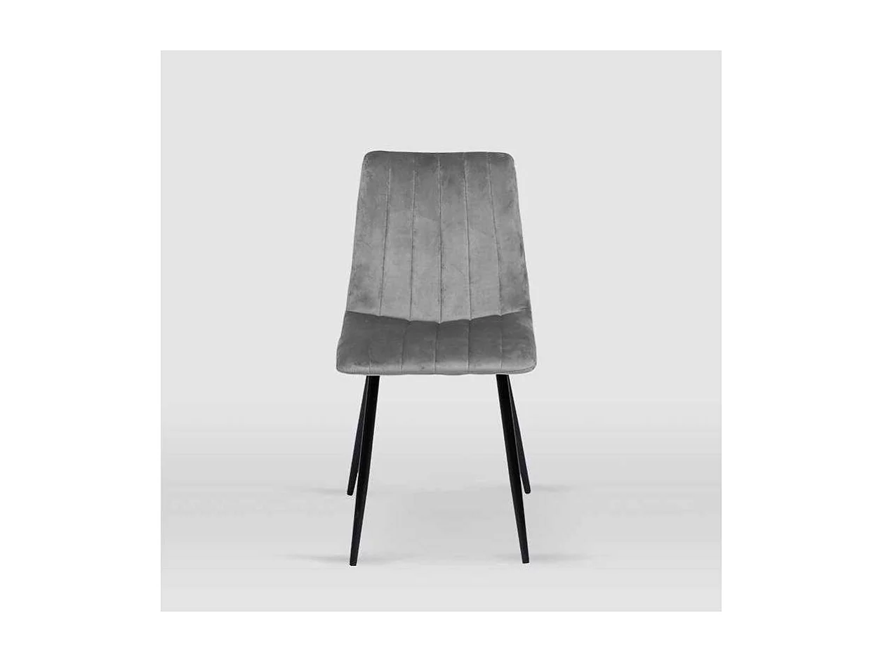 Pack de 4 sillas modelo IRIA tapizadas en terciopelo gris piedra, 44cm(ancho ) 88.5cm(altu