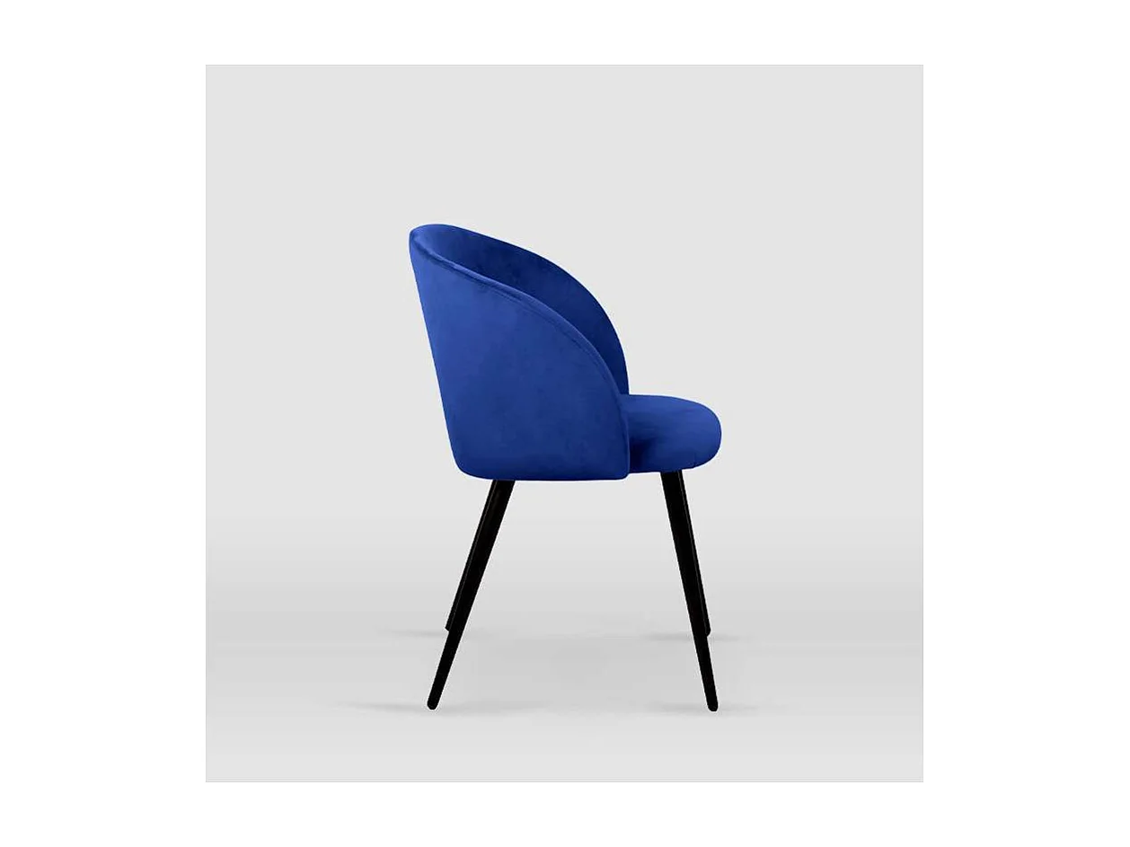 Pack de 2 sillas modelo Keren tapizadas en terciopelo azul indigo, 51.5cm(ancho ) 88.5cm(a