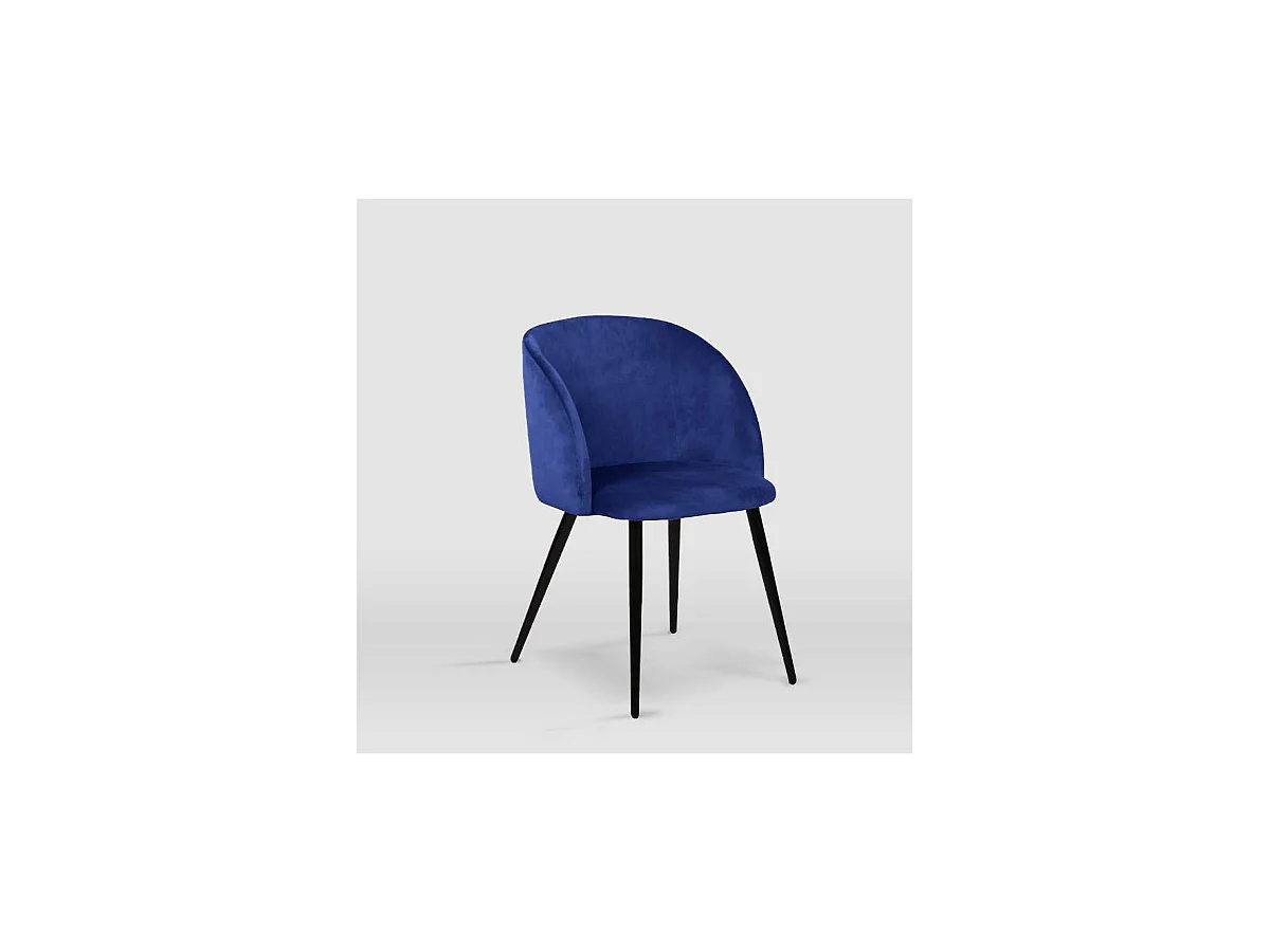 Pack de 2 sillas modelo Keren tapizadas en terciopelo azul indigo, 51.5cm(ancho ) 88.5cm(a