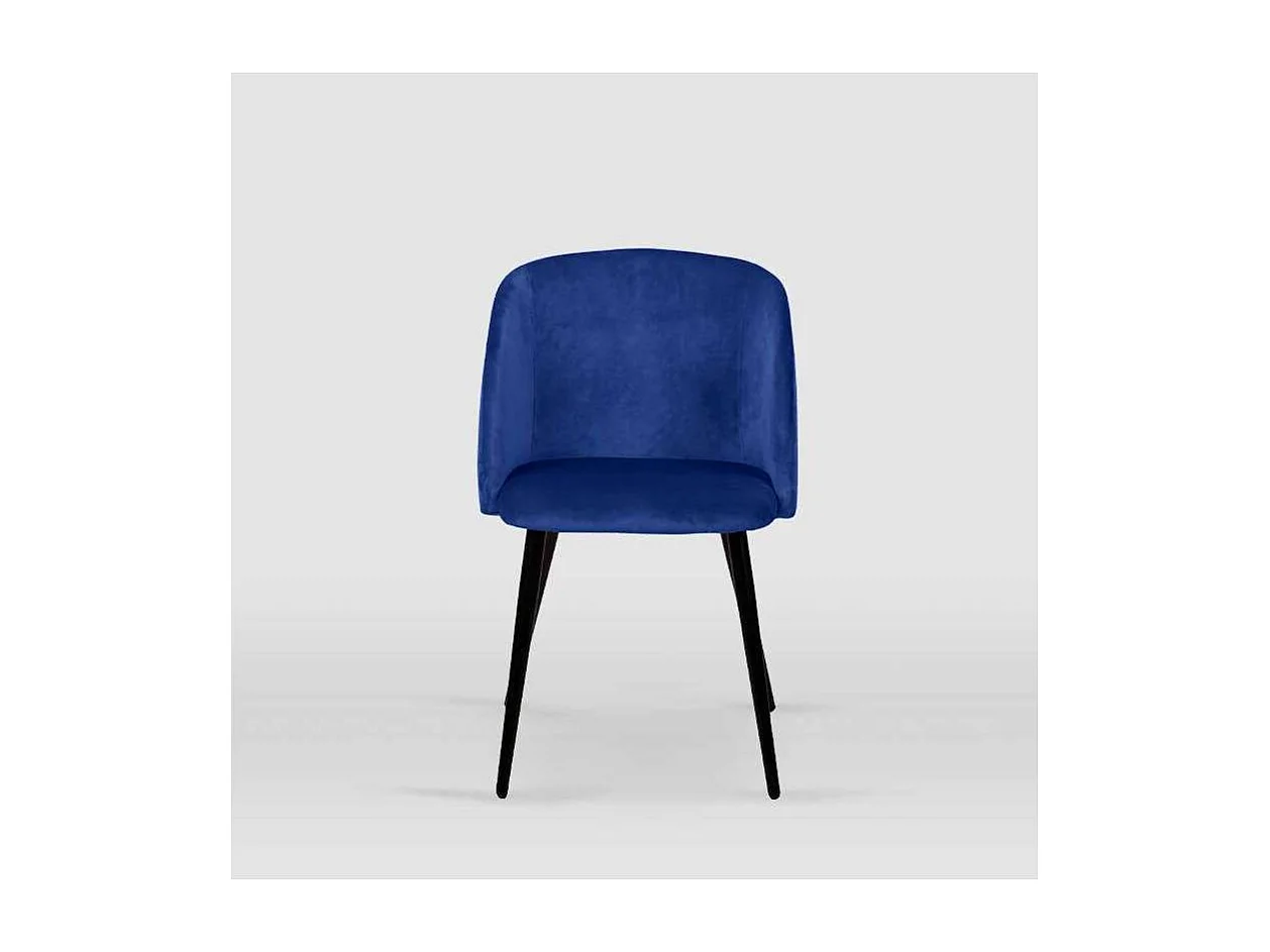 Pack de 2 sillas modelo Keren tapizadas en terciopelo azul indigo, 51.5cm(ancho ) 88.5cm(a