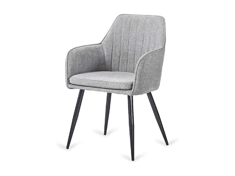 Pack de 2 sillones Víctor tapizado gris, 85 cm(alto)58 cm(ancho)55 cm(largo)