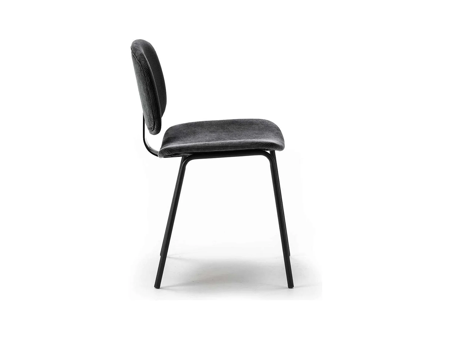 Pack de 2 sillas MARIO tapizadas en pana color negro, 50/79cm(alto) 44cm(ancho) 51cm(largo