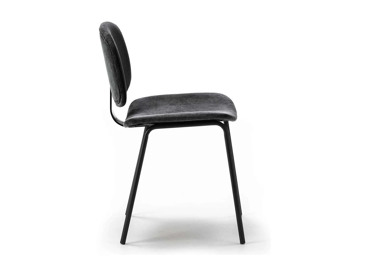 Pack de 2 sillas MARIO tapizadas en pana color negro, 50/79cm(alto) 44cm(ancho) 51cm(largo