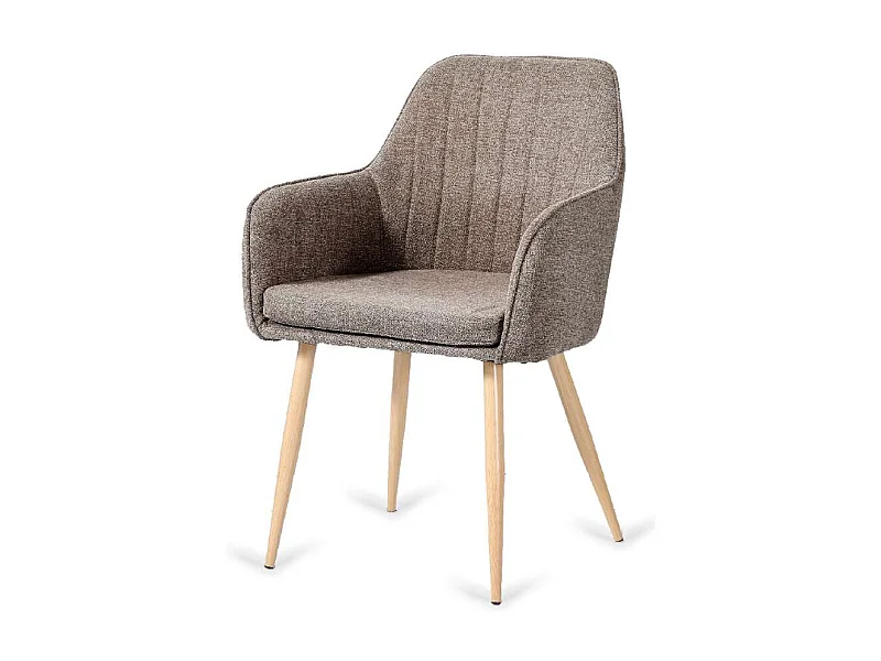 Pack de 2 sillas Víctor tapizado marrón jaspeado, 85 cm(alto)58 cm(ancho)55 cm(largo)