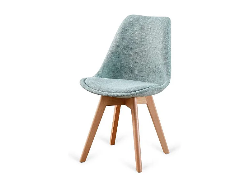 Pack 4 sillas Super Dereck tapizado en tejido verde turquesa, 42 cm(ancho) 81 cm(altura) 4