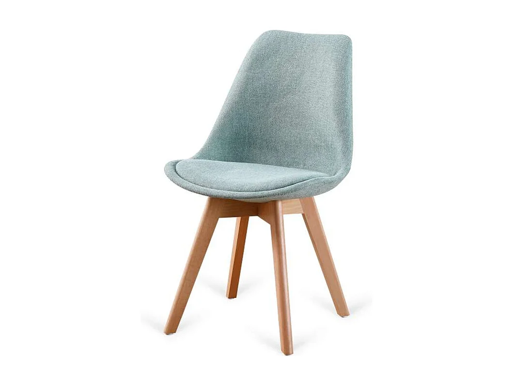 Pack 4 sillas Super Dereck tapizado en tejido verde turquesa, 42 cm(ancho) 81 cm(altura) 4