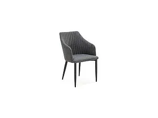 Pack de 2 sillones para comedor Marc tapizado textil negro, 88cm(alto) 55cm(ancho) 57cm(fo