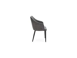 Pack de 2 sillones para comedor Marc tapizado textil negro, 88cm(alto) 55cm(ancho) 57cm(fo