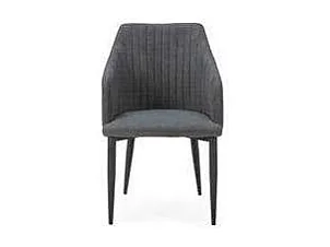 Pack de 2 sillones para comedor Marc tapizado textil negro, 88cm(alto) 55cm(ancho) 57cm(fo