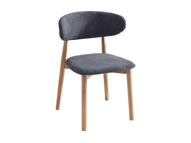 Pack de 2 sillas para cocina o comedor Vera tapizado textil gris/natural,79cm(alto) 48cm(a