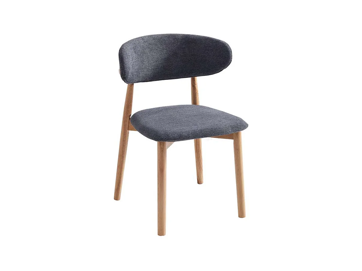 Pack de 2 sillas para cocina o comedor Vera tapizado textil gris/natural,79cm(alto) 48cm(a