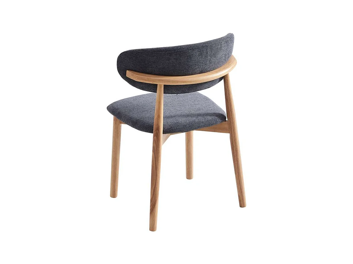 Pack de 2 sillas para cocina o comedor Vera tapizado textil gris/natural,79cm(alto) 48cm(a