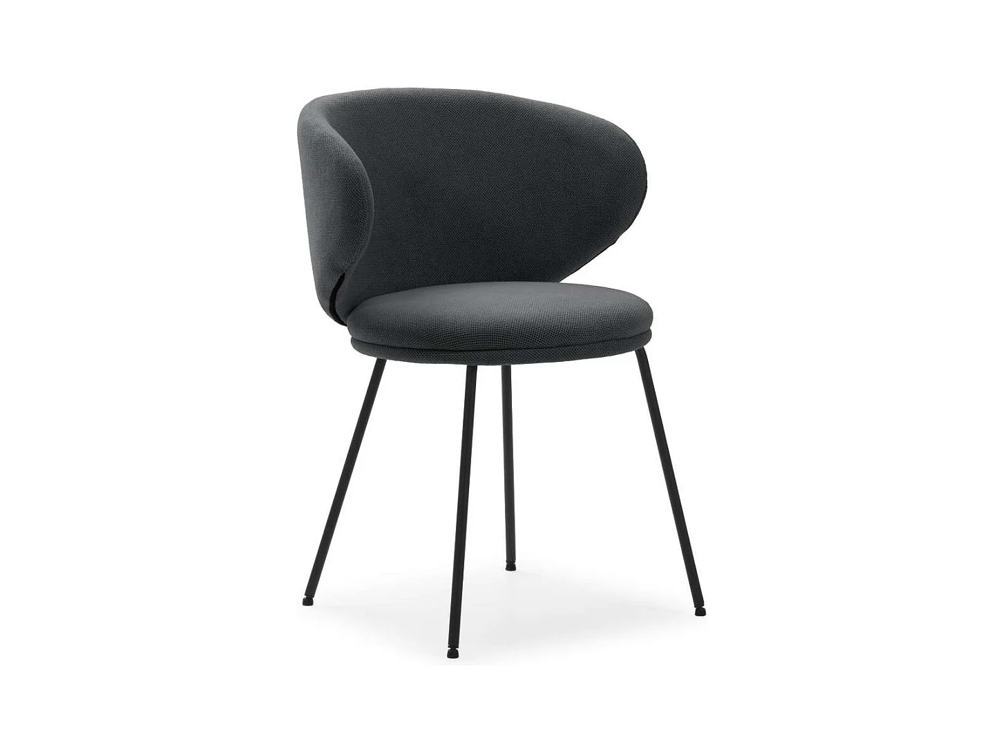 Pack de 2 sillas modelo Rebeca tapizado textil gris oscuro, 77.5cm(alto) 58cm(ancho) 59.5c