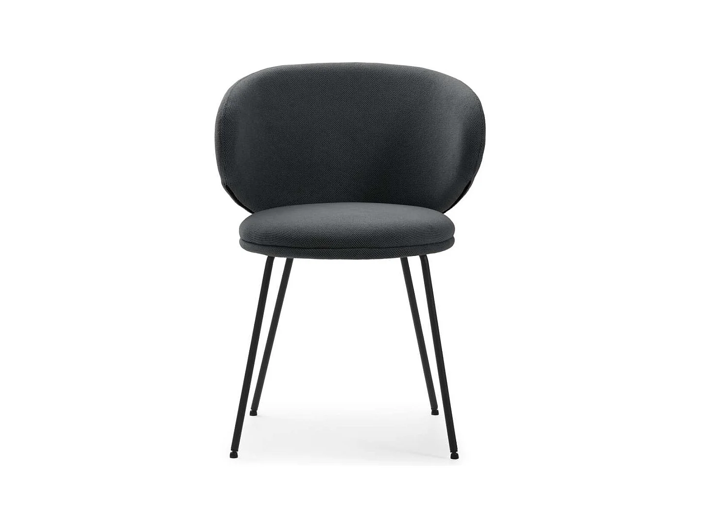 Pack de 2 sillas modelo Rebeca tapizado textil gris oscuro, 77.5cm(alto) 58cm(ancho) 59.5c