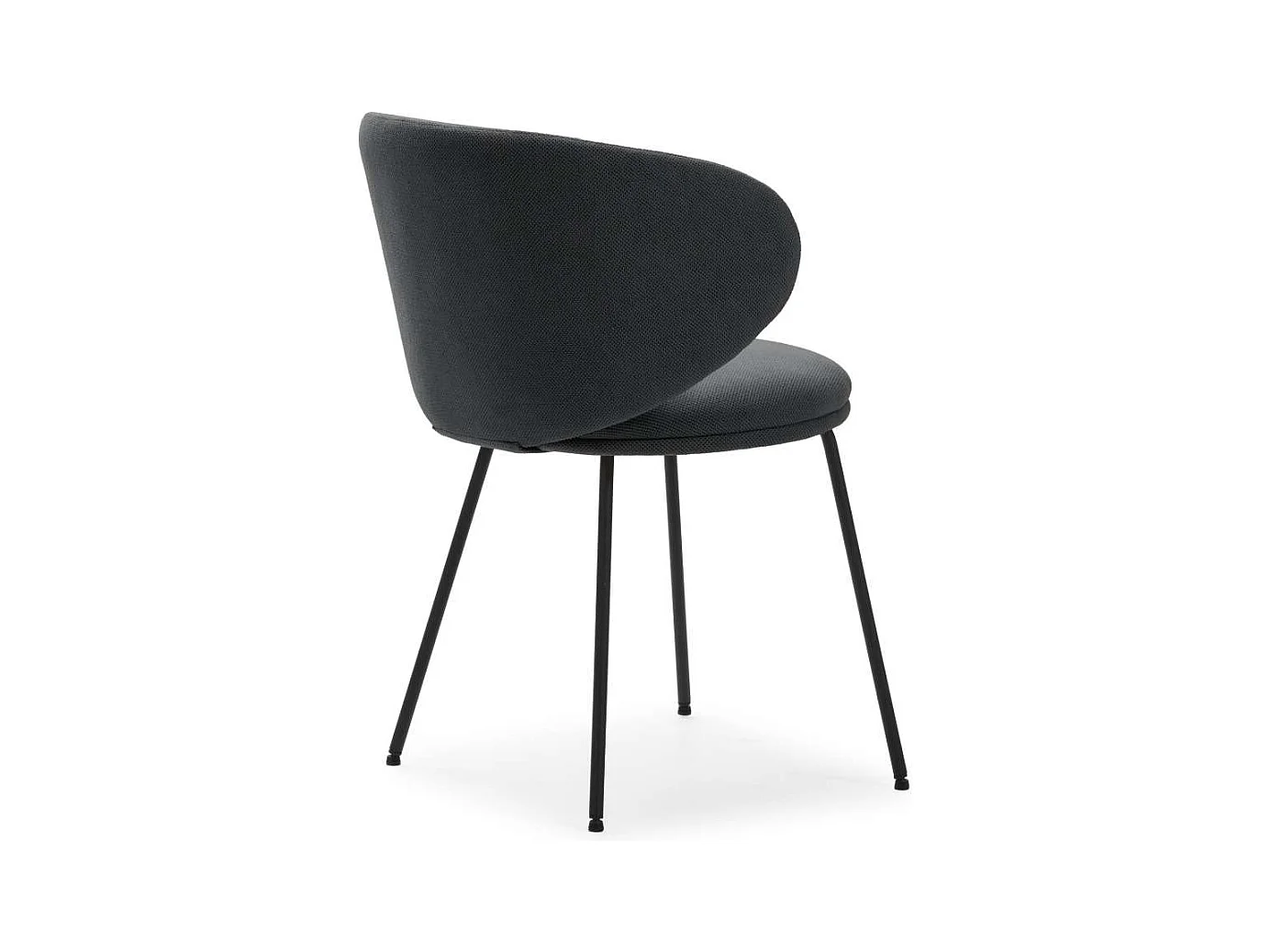 Pack de 2 sillas modelo Rebeca tapizado textil gris oscuro, 77.5cm(alto) 58cm(ancho) 59.5c