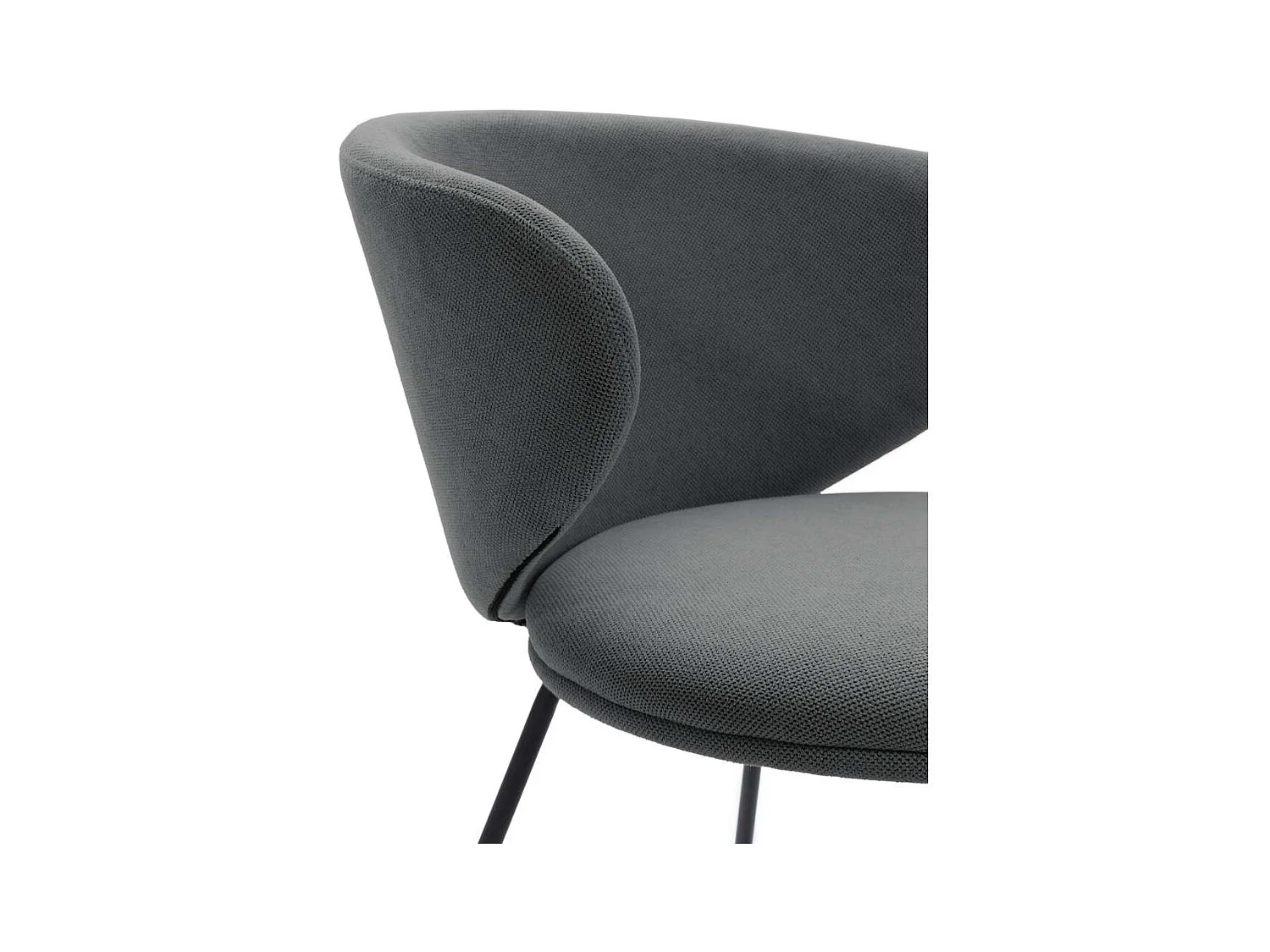 Pack de 2 sillas modelo Rebeca tapizado textil gris oscuro, 77.5cm(alto) 58cm(ancho) 59.5c