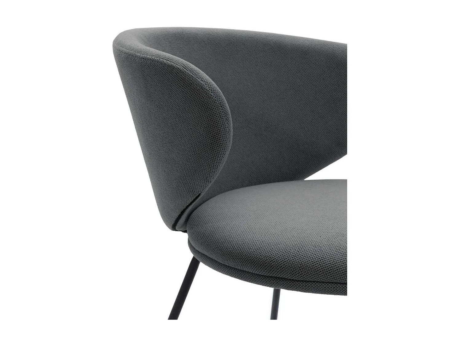 Pack de 2 sillas modelo Rebeca tapizado textil gris oscuro, 77.5cm(alto) 58cm(ancho) 59.5c