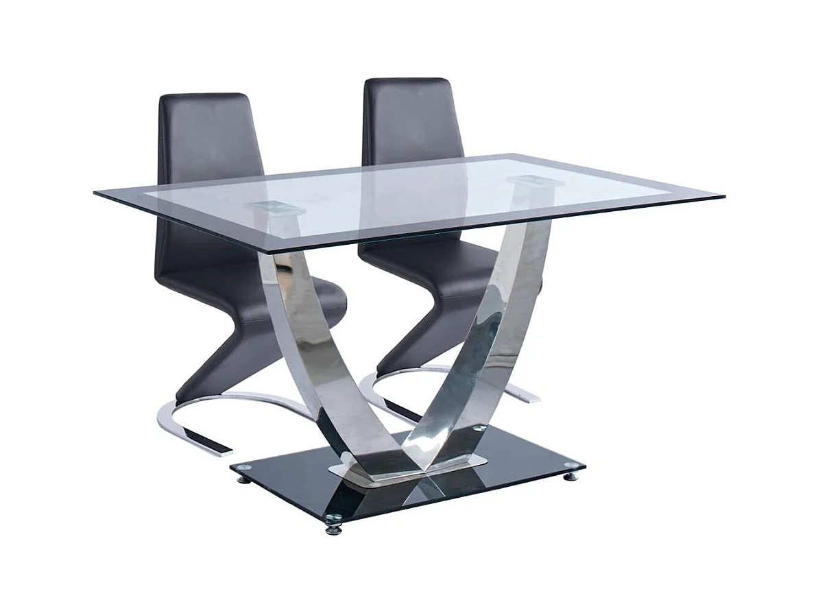 Pack de 2 sillas modelo Qatar tapizadas en simil piel negro, 40.5cm(ancho ) 96cm(altura) 5