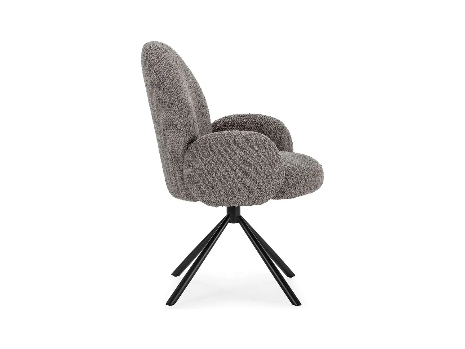 Sillón giratorio modelo Damas con brazos tapizado textil gris claro, 89cm(alto) 64cm(anch