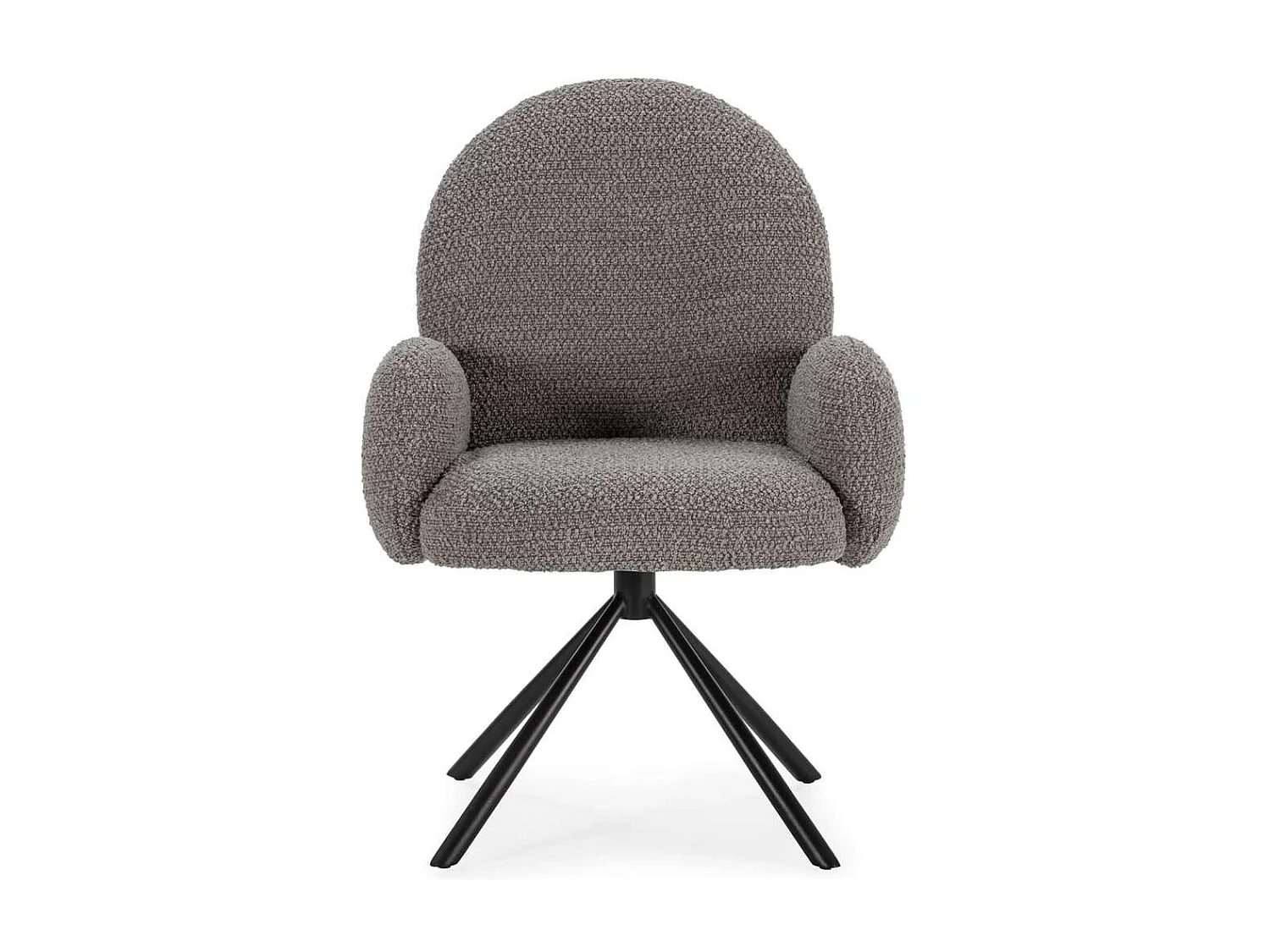 Sillón giratorio modelo Damas con brazos tapizado textil gris claro, 89cm(alto) 64cm(anch