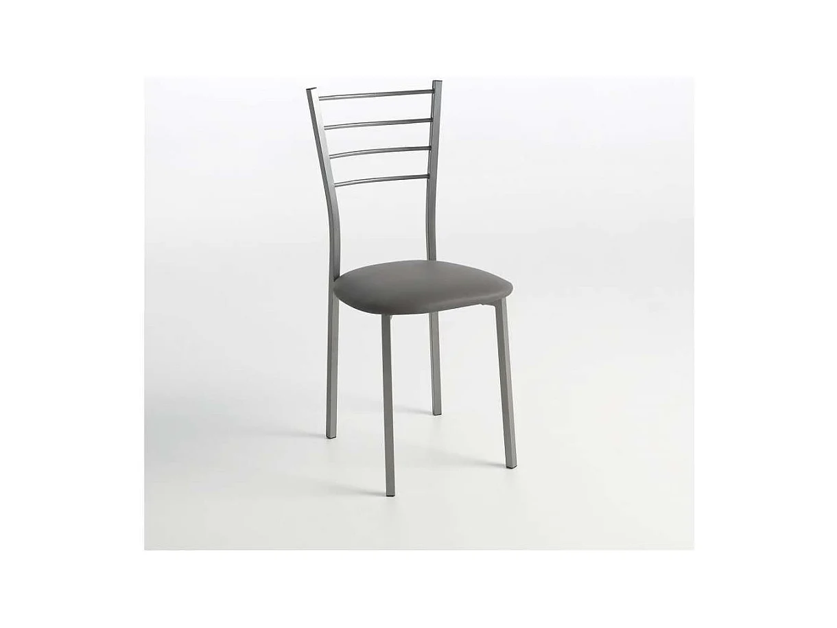 Pack de 2 sillas Berlin estructura gris tapizado gris, 90 cm(alto)38 cm(ancho)38 cm(largo)