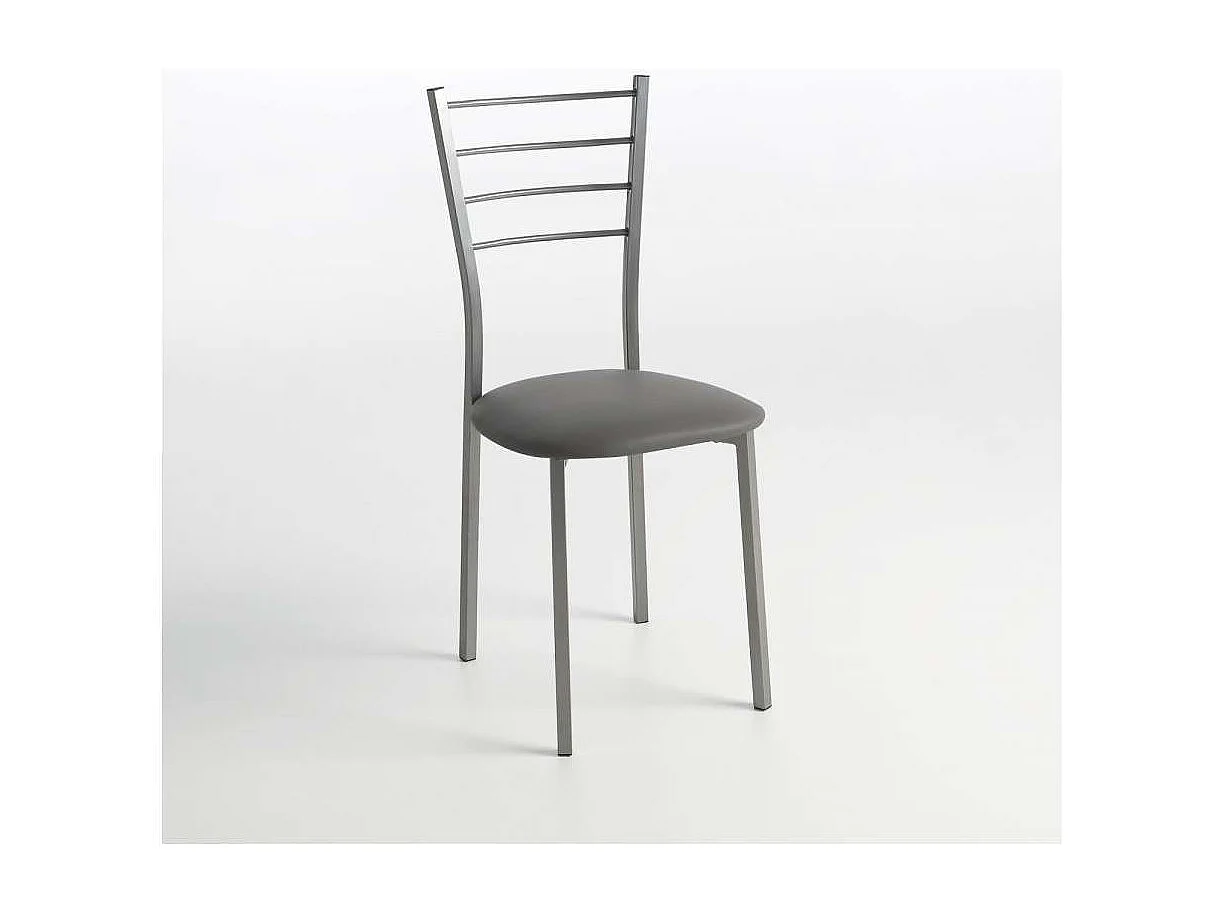 Pack de 2 sillas Berlin estructura gris tapizado gris, 90 cm(alto)38 cm(ancho)38 cm(largo)