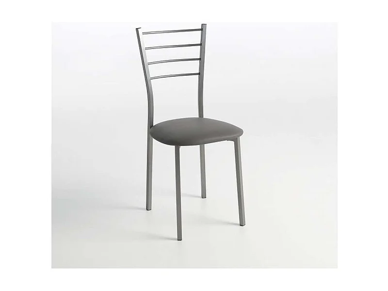 Pack de 2 sillas Berlin estructura gris tapizado gris, 90 cm(alto)38 cm(ancho)38 cm(largo)