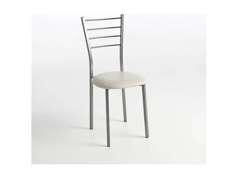 Pack de 2 sillas Berlin estructura gris tapizado crema, 90 cm(alto)38 cm(ancho)38 cm(largo