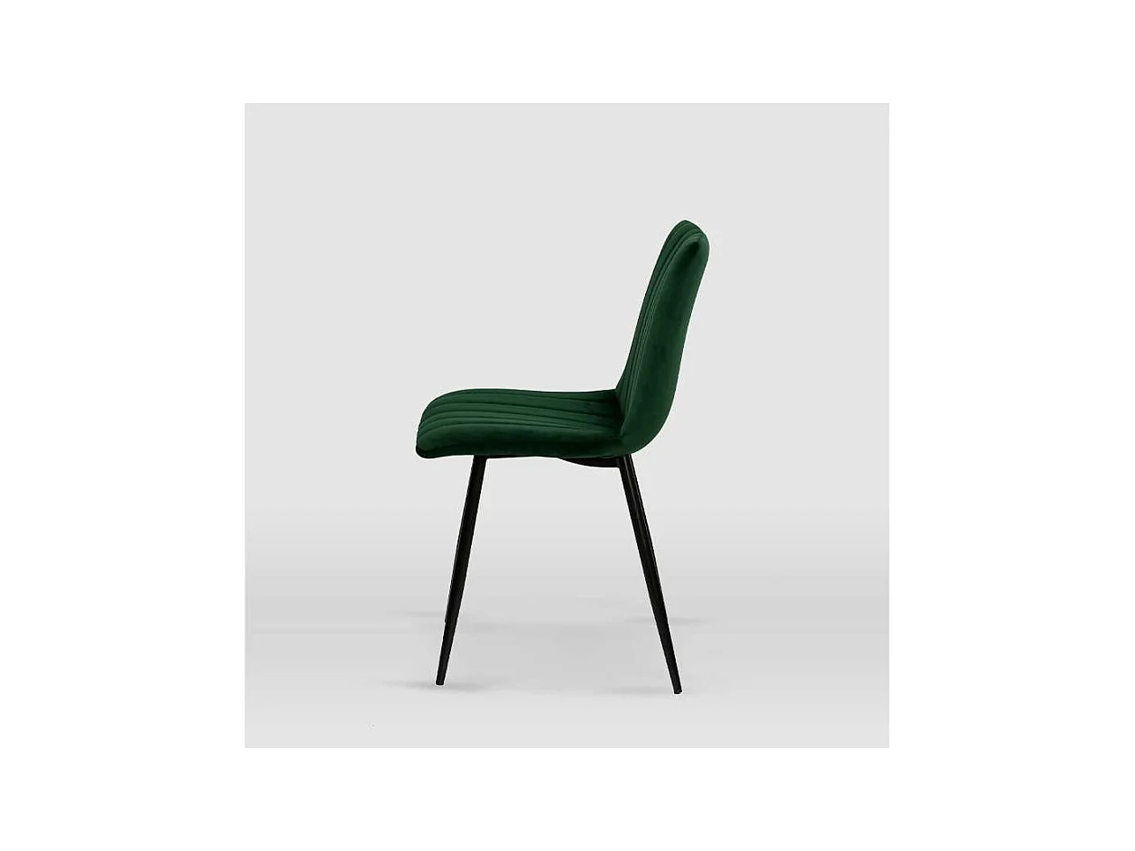 Pack de 4 sillas modelo IRIA tapizadas en terciopelo verde botella, 44cm(ancho ) 88.5cm(al