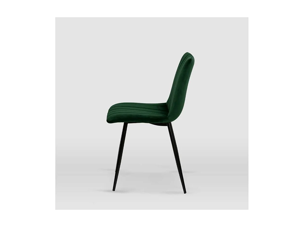 Pack de 4 sillas modelo IRIA tapizadas en terciopelo verde botella, 44cm(ancho ) 88.5cm(al