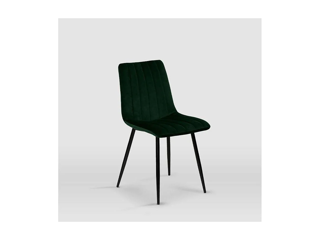 Pack de 4 sillas modelo IRIA tapizadas en terciopelo verde botella, 44cm(ancho ) 88.5cm(al