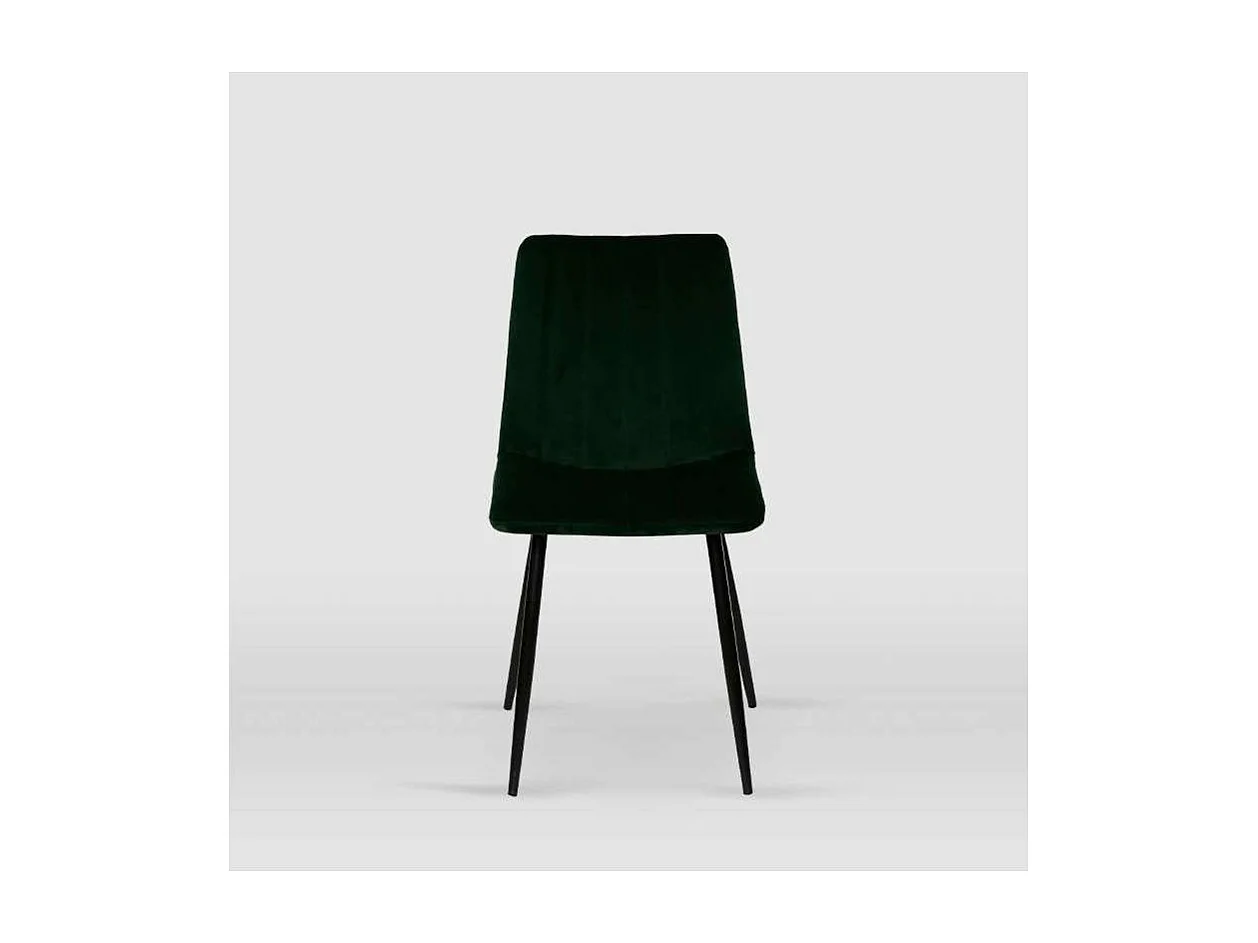 Pack de 4 sillas modelo IRIA tapizadas en terciopelo verde botella, 44cm(ancho ) 88.5cm(al
