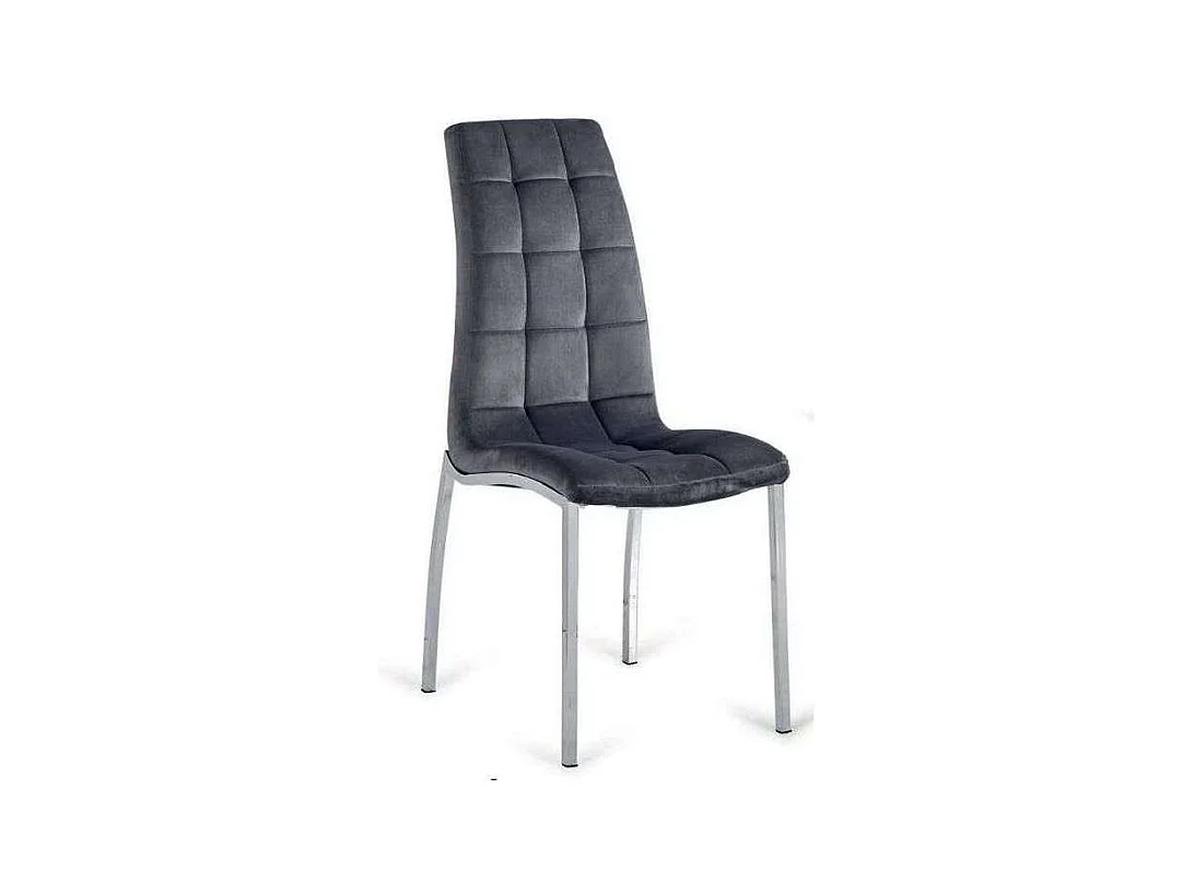 Pack de 4 sillas San Sebastián tapizada en tejido velvet gris oscuro. 96 cm (alto) 42 cm