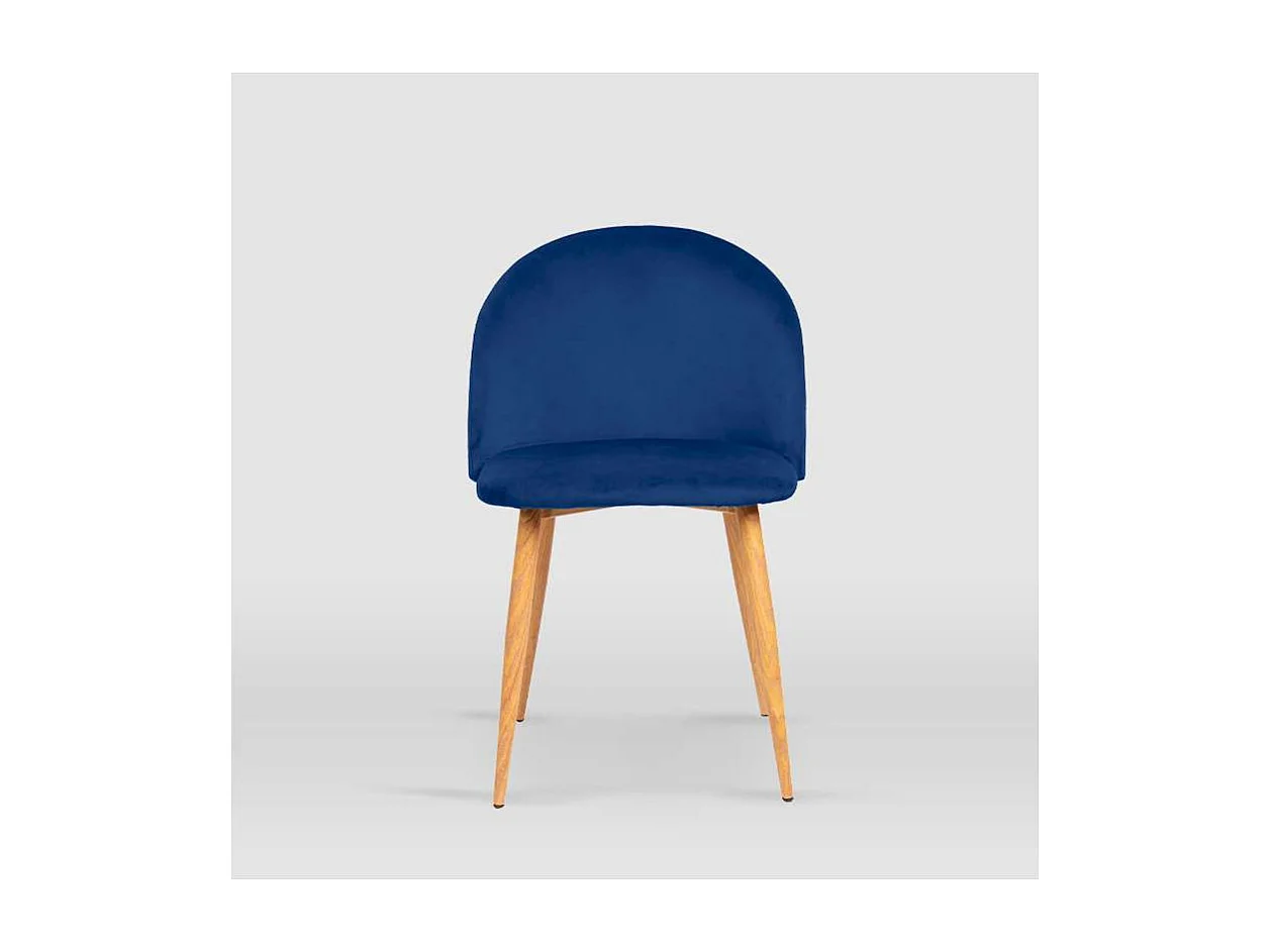 Pack de 4 sillas modelo Mercedes tapizadas en terciopelo azul índigo, 51cm(ancho ) 78cm(a