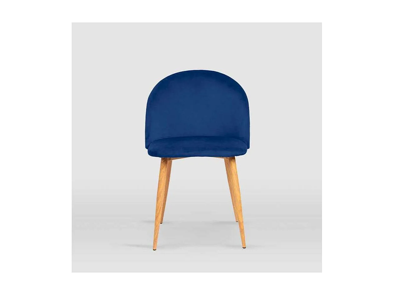 Pack de 4 sillas modelo Mercedes tapizadas en terciopelo azul índigo, 51cm(ancho ) 78cm(a