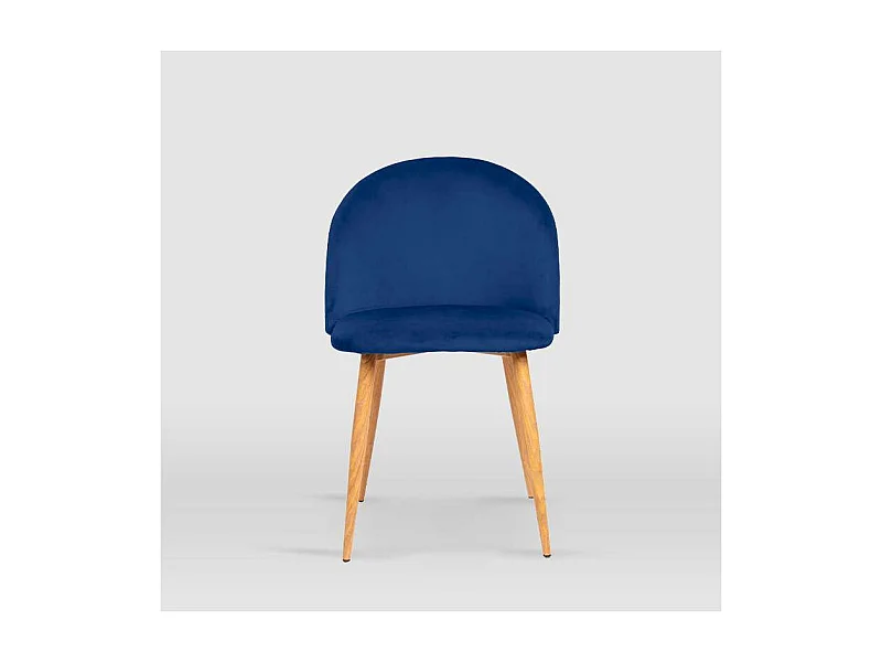 Pack de 4 sillas modelo Mercedes tapizadas en terciopelo azul índigo, 51cm(ancho ) 78cm(a