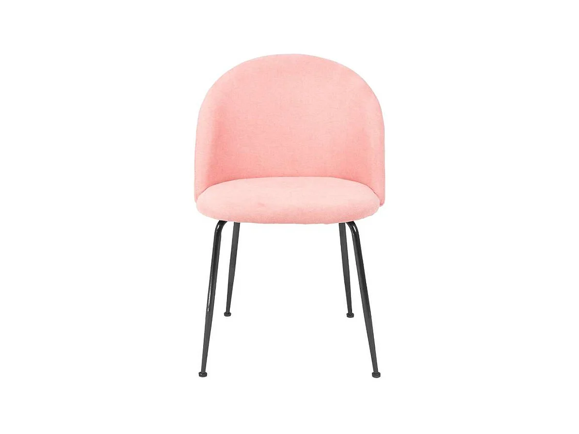 Pack 4 sillas Jason tapizado en tela terciopelo salmón, 78cm(alto) 47cm(ancho) 56cm(largo