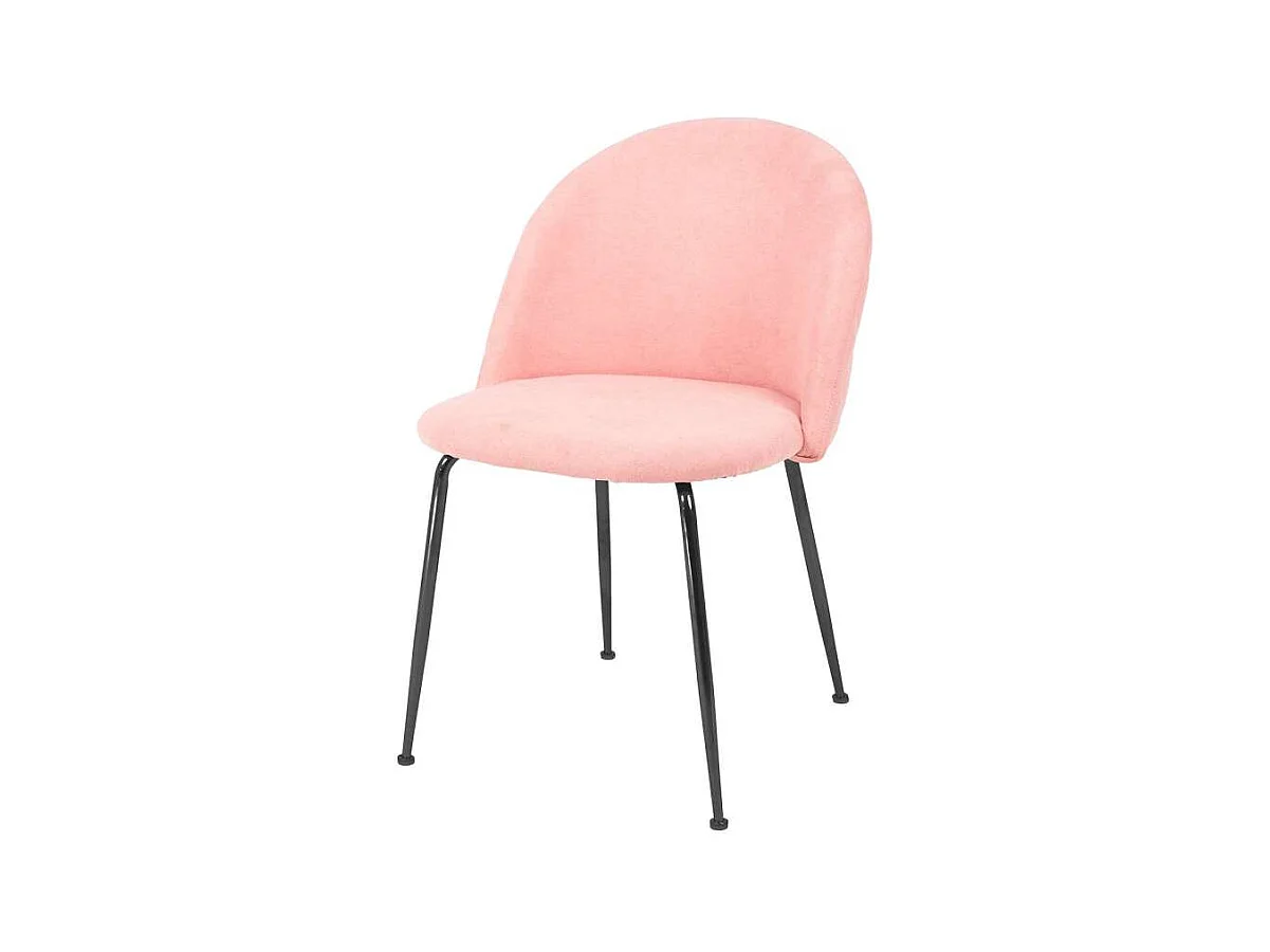 Pack 4 sillas Jason tapizado en tela terciopelo salmón, 78cm(alto) 47cm(ancho) 56cm(largo