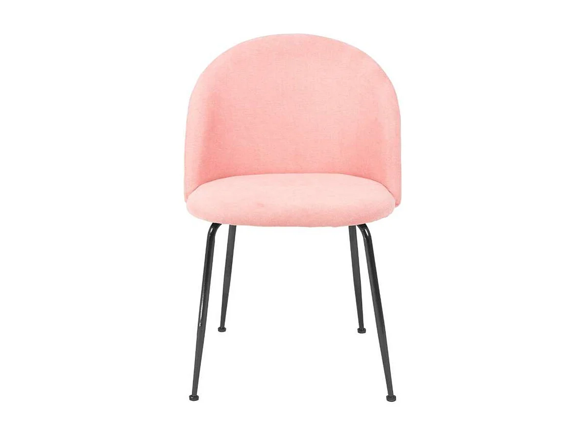 Pack 4 sillas Jason tapizado en tela terciopelo salmón, 78cm(alto) 47cm(ancho) 56cm(largo