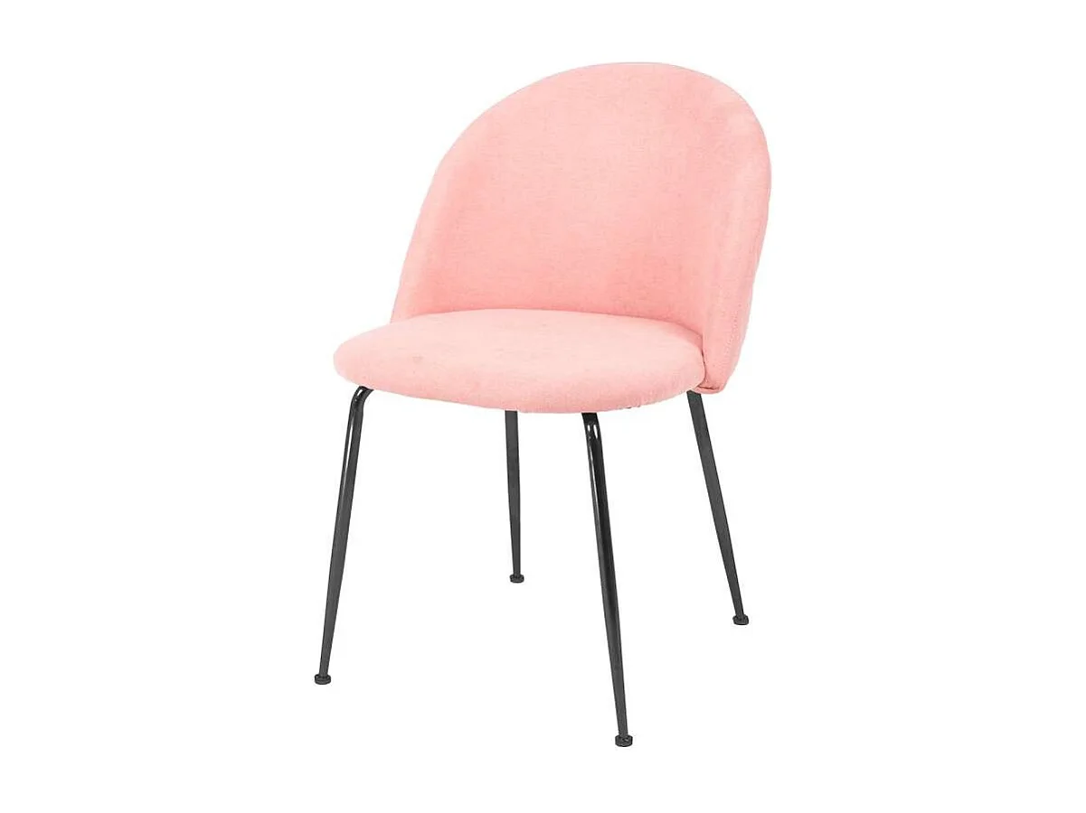 Pack 4 sillas Jason tapizado en tela terciopelo salmón, 78cm(alto) 47cm(ancho) 56cm(largo