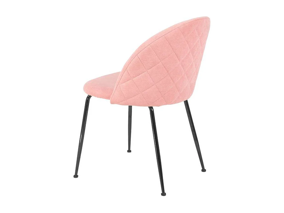 Pack 4 sillas Jason tapizado en tela terciopelo salmón, 78cm(alto) 47cm(ancho) 56cm(largo