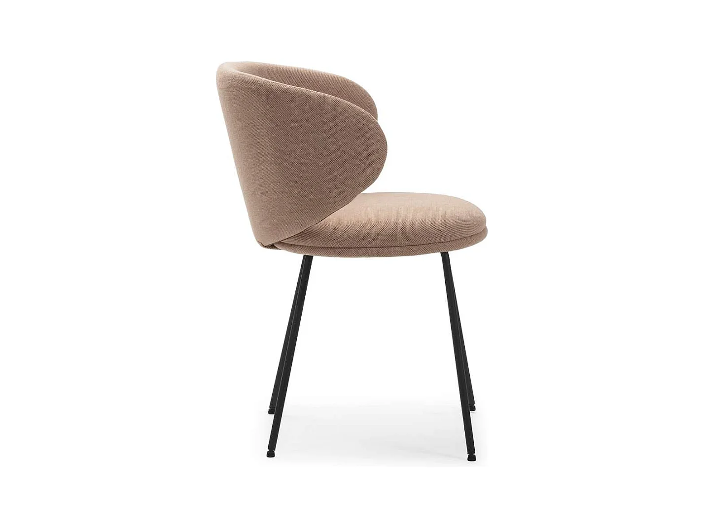 Pack de 2 sillas modelo Rebeca tapizado textil rosa claro, 77.5cm(alto) 58cm(ancho) 59.5cm