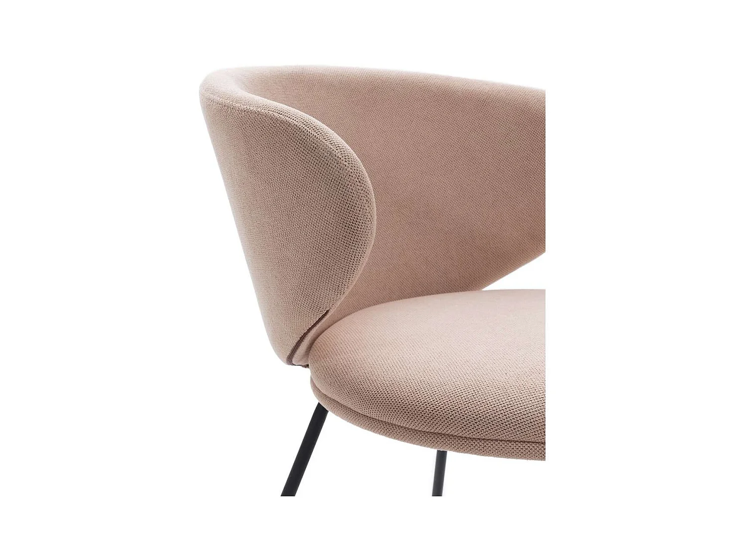 Pack de 2 sillas modelo Rebeca tapizado textil rosa claro, 77.5cm(alto) 58cm(ancho) 59.5cm