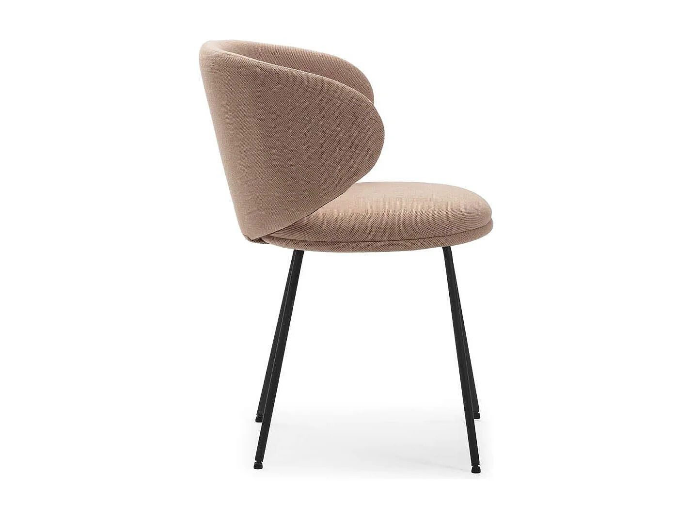 Pack de 2 sillas modelo Rebeca tapizado textil rosa claro, 77.5cm(alto) 58cm(ancho) 59.5cm