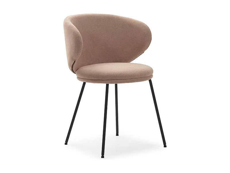 Pack de 2 sillas modelo Rebeca tapizado textil rosa claro, 77.5cm(alto) 58cm(ancho) 59.5cm