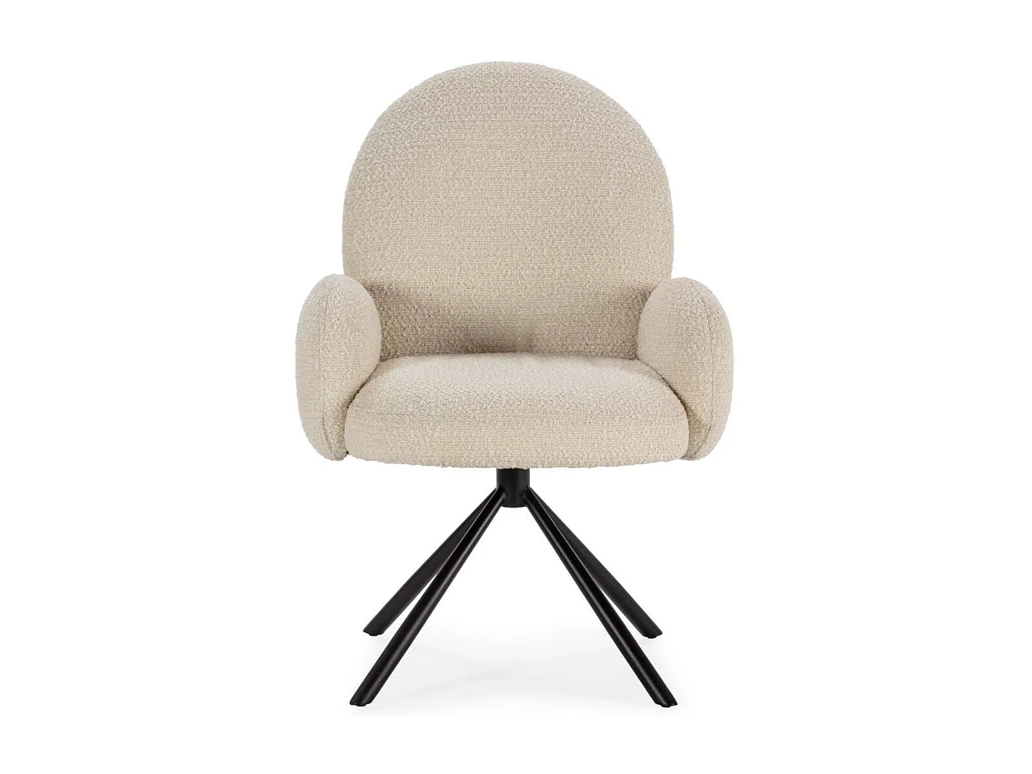 Sillón giratorio modelo Damas con brazos tapizado textil blanco, 89cm(alto) 64cm(ancho) 6