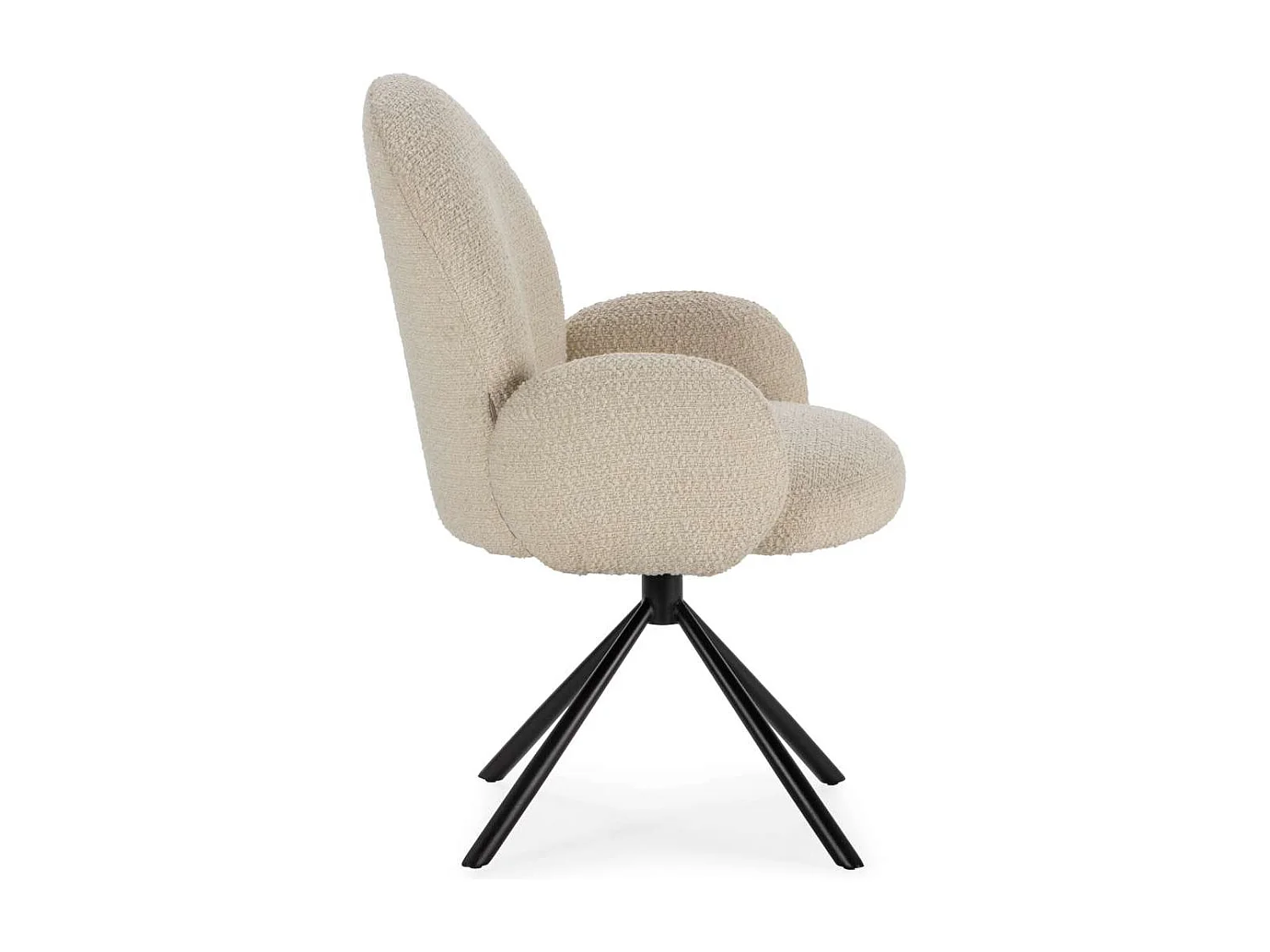 Sillón giratorio modelo Damas con brazos tapizado textil blanco, 89cm(alto) 64cm(ancho) 6