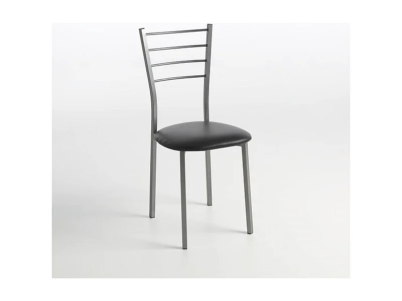 Pack de 2 sillas Berlin estructura gris tapizado negro, 90 cm(alto)38 cm(ancho)38 cm(largo